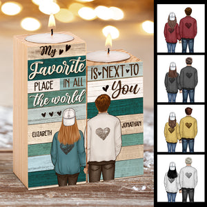My Favorite Place In All The World - Gift For Couples - Personalized Candle Holder.