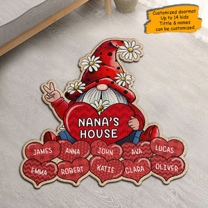 Nana & Kids Hearts - Tapis décoratif personnalisé - Cadeau pour maman et grand-mère