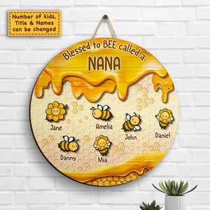 Béni soit mon nom de grand-mère ! Panneau en bois personnalisé ! Cadeau pour grand-mère et grands-parents