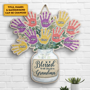 Blessed To Be Called Nana - Personalized Shaped Wood Sign - Gift For Grandma, Grandparents