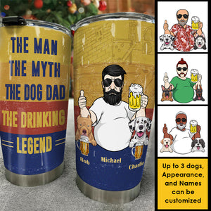 Le papa chien, la légende de la boisson - Cadeau pour papa, grand-père - Verre personnalisé