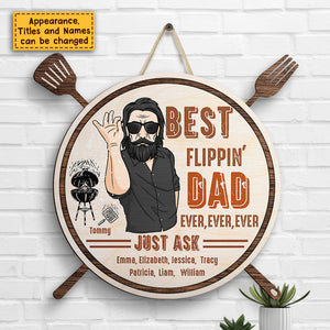 Meilleur papa de tous les temps - Panneau en bois personnalisé - Cadeau pour papa, grand-père