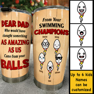 Cher papa, de la part de tes champions de natation - Cadeau pour papa - Gobelet personnalisé