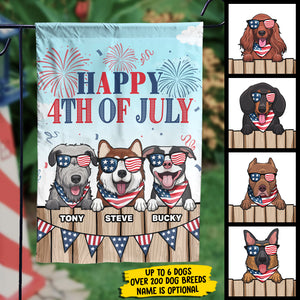 Happy Independence Day For Dog Lovers - 4th Of July Decoration - Personalized Dog Flag.