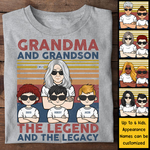 Grandma & Grandson, Legend & Legacy - Personalized Unisex T-shirt, Hoodie - Gift For Mom, Grandma