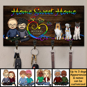 Porte-clés personnalisé « Sweet Home & Our Dogs » – Cadeau pour couples, maris et femmes, amoureux des animaux