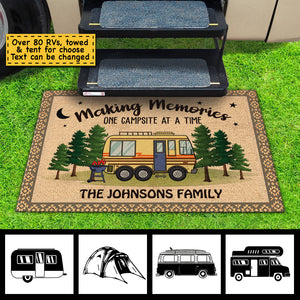 Making Memories At Campsite - Personalized Decorative Mat.