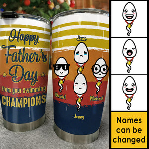 Bonne fête des pères de la part de vos champions de natation - Cadeau pour papa, cadeau pour la fête des pères - Gobelet personnalisé