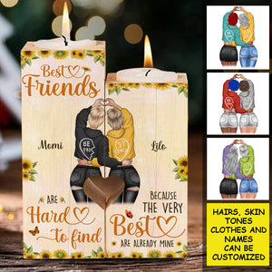 Best Friends Are Hard To Find - Gift For Bestie - Personalized Candle Holder.