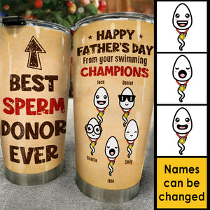 De la part de vos champions de natation Bonne fête des pères - Cadeau pour papa, cadeau pour la fête des pères - Gobelet personnalisé