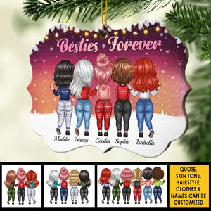 Not Sisters By Blood But Sisters By Heart - Personalized Shaped Ornament.