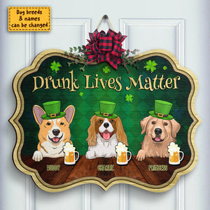 Happy Saint Patrick's Day - Gift For Dog Lovers, Personalized Shaped Wood Sign.