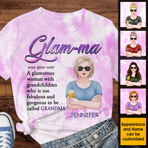 Glam-ma A Glamorous Woman With Grandchildren - Gift For Mom, Grandma - Personalized Unisex All-Over Printed T-Shirt