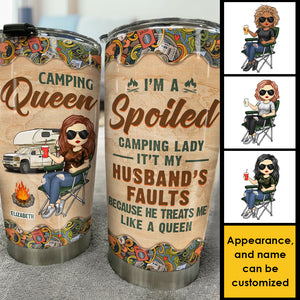 Camping Queen - Gobelet personnalisé - Cadeau pour les amateurs de camping