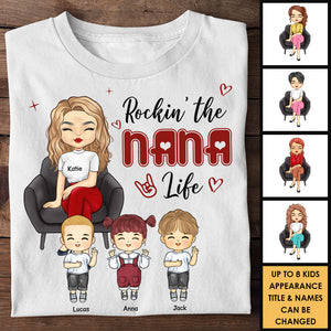 Rockin' The Mama Life - Cadeau pour maman, grand-mère - T-shirt unisexe personnalisé, sweat à capuche