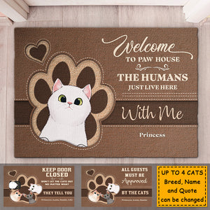 Bienvenue chez Paw House - Tapis décoratif personnalisé - Cadeau pour les amoureux des animaux