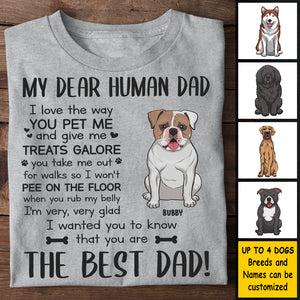 À mon cher papa humain - T-shirt unisexe personnalisé, sweat à capuche - Cadeau pour papa, cadeau pour la fête des pères