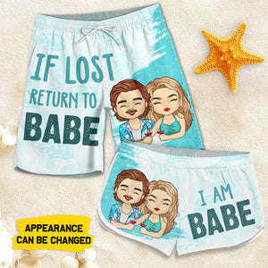 Je suis bébé - Short de plage personnalisé pour couple - Cadeau pour couple, mari et femme