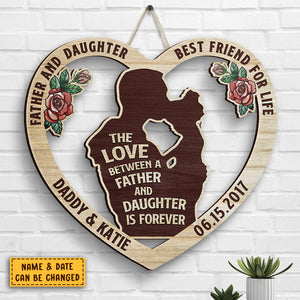 Père et fille, meilleur ami pour la vie - Cadeau pour papa - Panneau en bois personnalisé