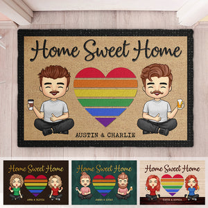 Il n'y a pas de meilleur endroit que la maison - Tapis décoratif personnalisé - Cadeau pour couple, mari et femme