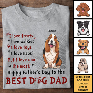 Meilleur papa chien, on t'aime plus que tout - Cadeau pour la fête des pères, t-shirt unisexe personnalisé, sweat à capuche