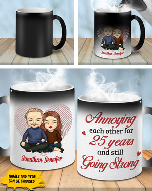 Mari et femme toujours en forme - Tasse personnalisée à changement de couleur - Cadeau pour couples, mari et femme