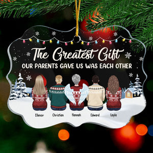 Le plus beau cadeau de Noël - Décoration de Noël personnalisée en acrylique en forme de Benelux - Cadeau pour frères et sœurs, cadeau de Noël