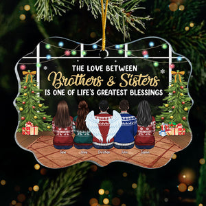 L'amour entre nous est l'une des plus grandes bénédictions de la vie - Décoration de Noël personnalisée en acrylique en forme de Benelux - Cadeau pour la famille, cadeau de Noël