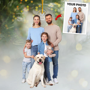 Photo personnalisée de carlins et de bisous pour Noël - Décoration personnalisée pour chien et chat - Acrylique en forme personnalisée - Cadeau de Noël pour propriétaires et amoureux des animaux