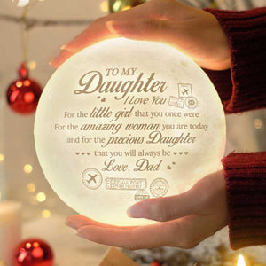 Ma précieuse fille, ma petite fille - Lampe lunaire - À ma fille, cadeau pour fille, cadeau de papa pour fille, cadeau d'anniversaire pour fille, cadeau de Noël