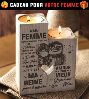 À Ma Femme Notre Maison N'est Pas Un Château Notre Vie N'est Pas Un Conte - Gift For Couples, Candle Holder.