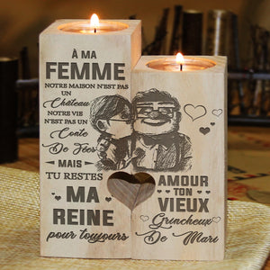 À Ma Femme Notre Maison N'est Pas Un Château Notre Vie N'est Pas Un Conte - Gift For Couples, Candle Holder.