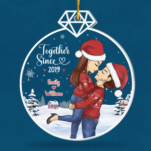 Nous sommes ensemble - Ornement personnalisé pour couple - Forme personnalisée en acrylique - Cadeau de Noël pour mari et femme, anniversaire