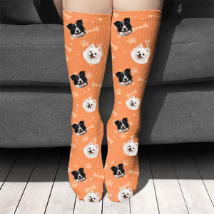Image d'animal de compagnie en couleur - Cadeau pour les amoureux des chiens - Chaussettes personnalisées