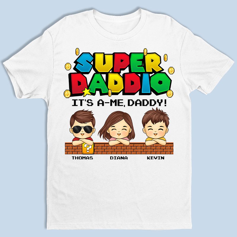 Super Daddio - T-shirt, sweat à capuche, sweat-shirt unisexe personnalisé pour la famille - Cadeau de fête des pères et d'anniversaire pour papa