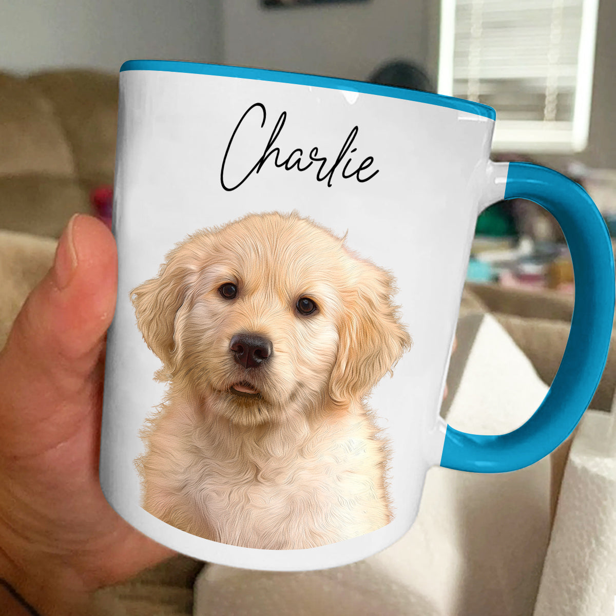 Mug personnalisé avec photo de notre serviteur humain - Cadeau pour les propriétaires et les amoureux des animaux