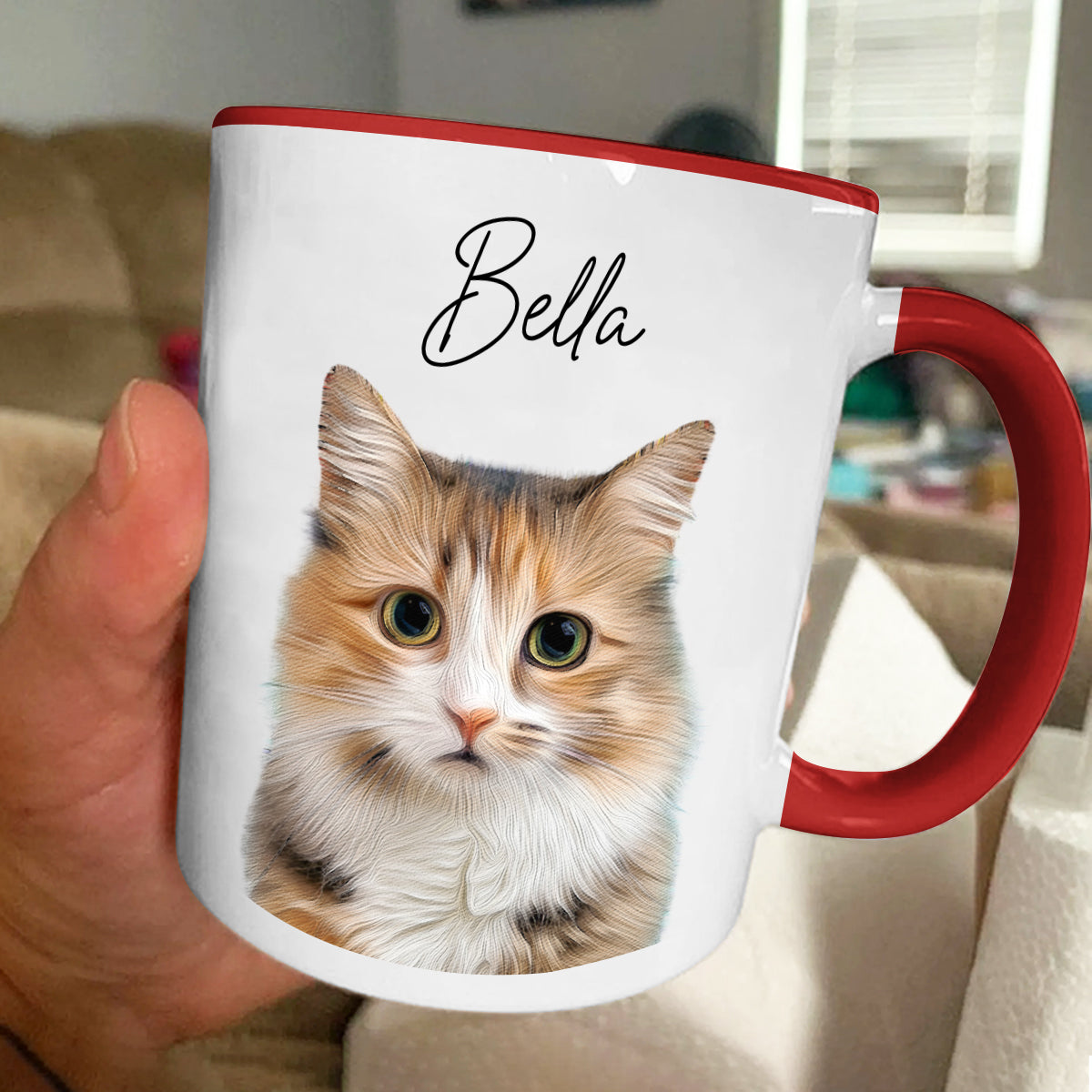 Mug personnalisé avec photo de notre serviteur humain - Cadeau pour les propriétaires et les amoureux des animaux