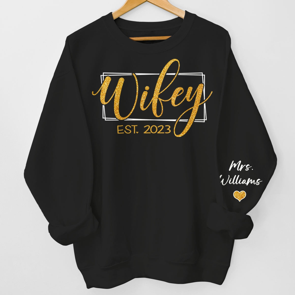 Le début de l'éternité - Sweat-shirt unisexe personnalisé avec motif sur la manche - Cadeau pour mari et femme, anniversaire