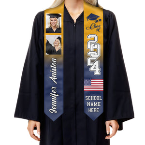 Nous l'avons fait, promotion 2024 - Étole de remise de diplôme personnalisée - Télécharger une image, cadeau de remise de diplôme