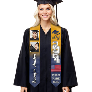 Nous l'avons fait, promotion 2024 - Étole de remise de diplôme personnalisée - Télécharger une image, cadeau de remise de diplôme