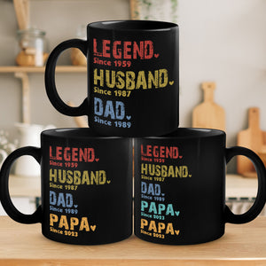Comme un papa, mais plus accroupi - Tasse noire personnalisée pour la famille - Cadeau d'anniversaire pour papa