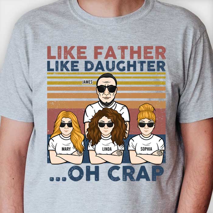 Tel père, telle fille - T-shirt unisexe personnalisé, sweat à capuche - Cadeau pour papa