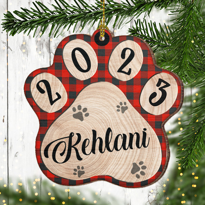 Patte de chien - Noël approche - Décoration de Noël en bois personnalisée en forme de patte