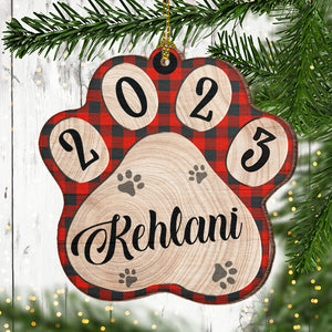 Patte de chien - Noël approche - Décoration de Noël en bois personnalisée en forme de patte