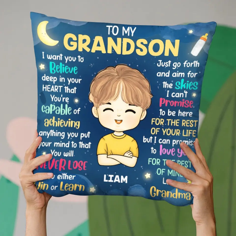 Je t'aime pour le reste de ma vie - Oreiller personnalisé pour la famille - Cadeau pour grand-mère