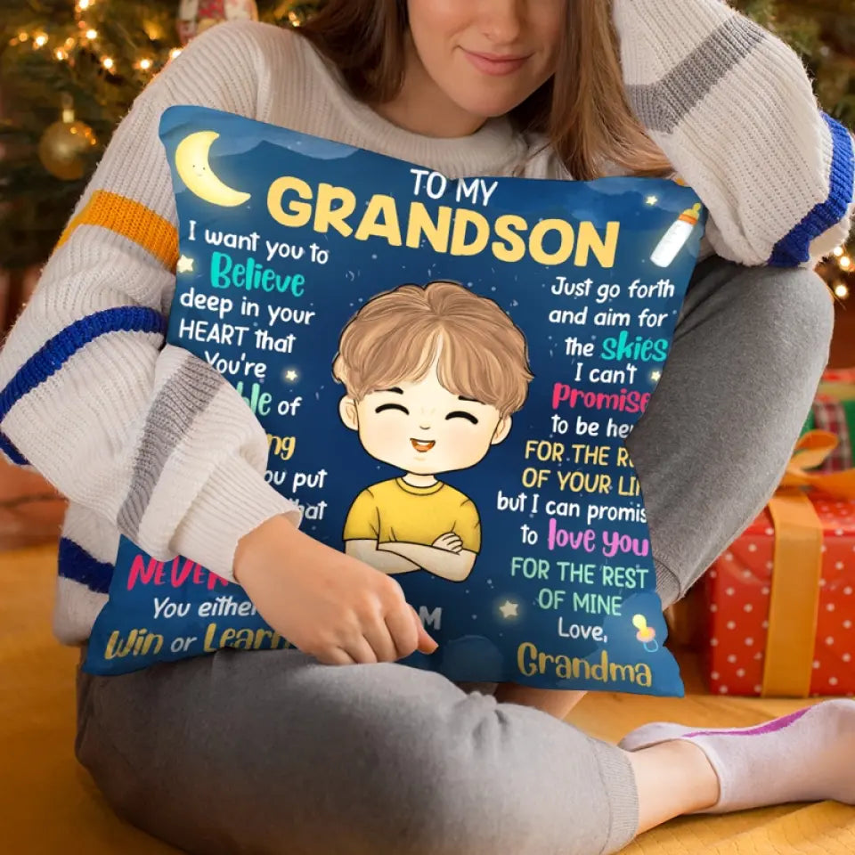 Je t'aime pour le reste de ma vie - Oreiller personnalisé pour la famille - Cadeau pour grand-mère
