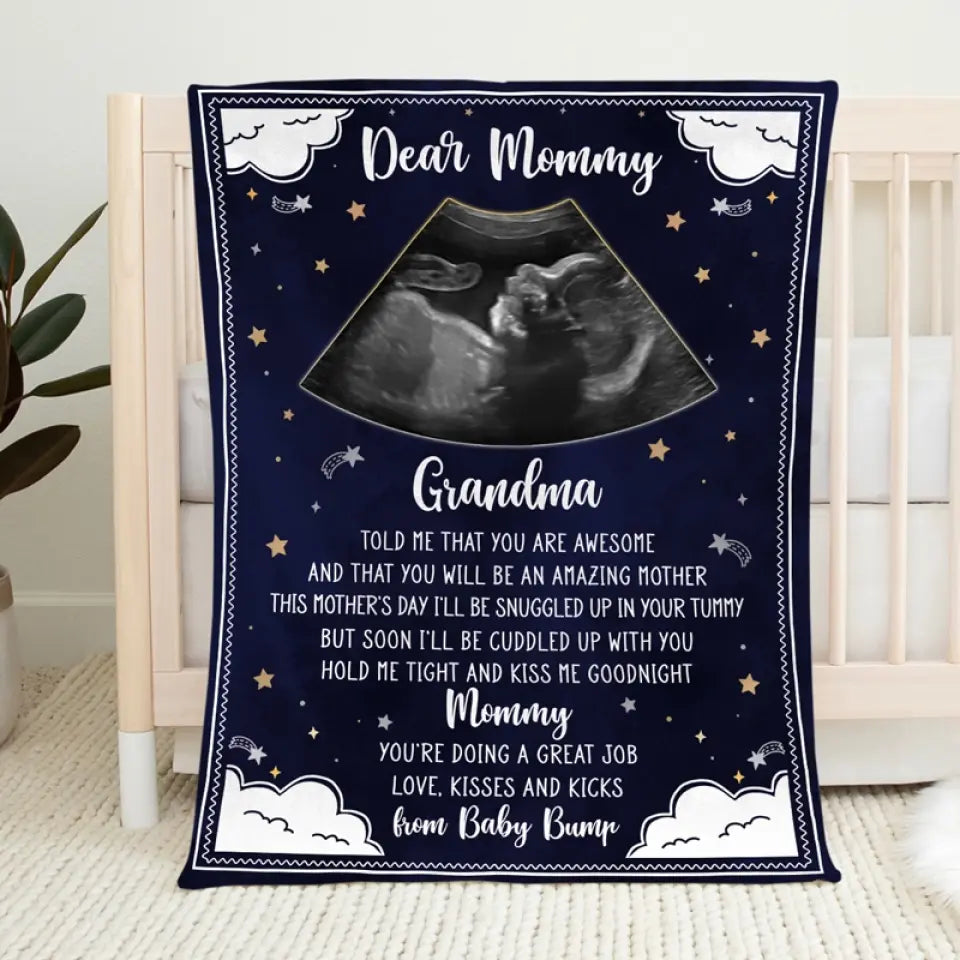 Couverture personnalisée avec photo « Tenez-moi près de vous » – Couverture personnalisée pour la famille – Cadeau de naissance, cadeau pour la première maman