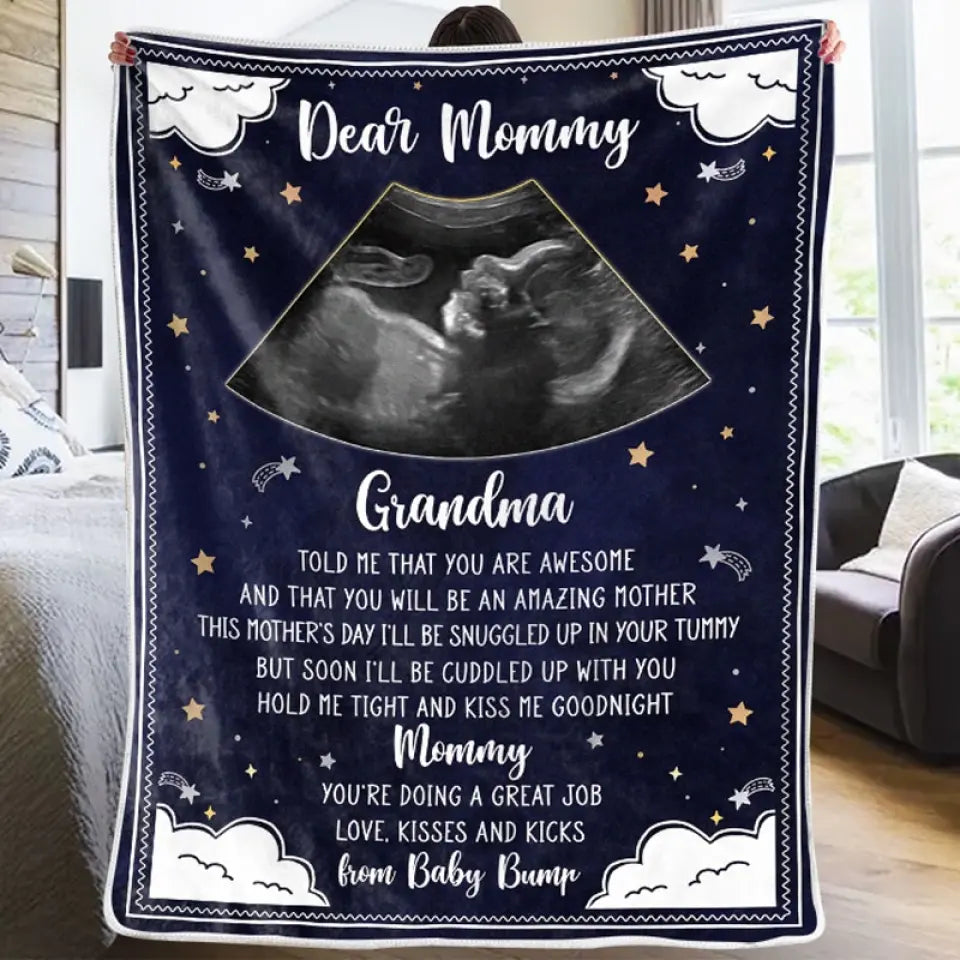 Couverture personnalisée avec photo « Tenez-moi près de vous » – Couverture personnalisée pour la famille – Cadeau de naissance, cadeau pour la première maman