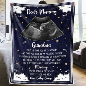 Couverture personnalisée avec photo « Tenez-moi près de vous » – Couverture personnalisée pour la famille – Cadeau de naissance, cadeau pour la première maman