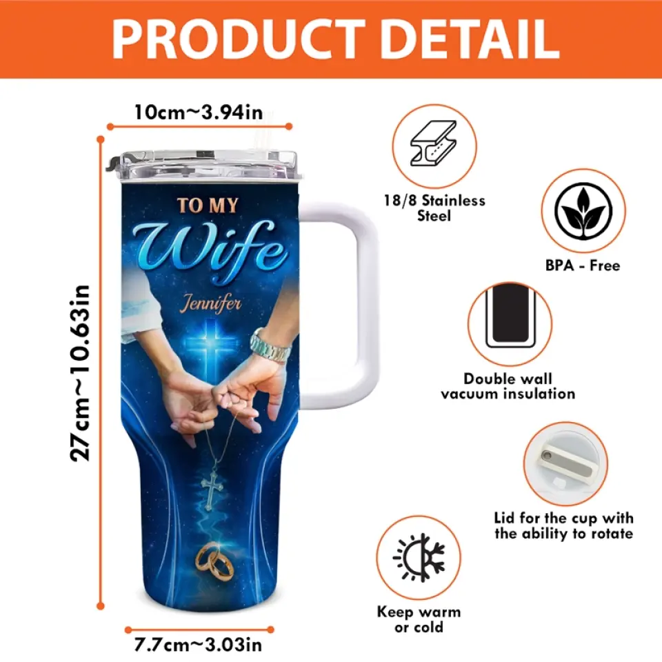 Il était une fois - Gobelet personnalisé en acier inoxydable de 113 ml avec poignée pour couple - Cadeau pour mari et femme, anniversaire
